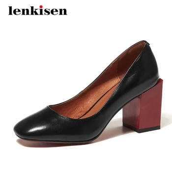 Lenkisen 2020 simple style full grain leather mixed colors thick high heel square toe slip on office lady modern women pumps L77
Lenkisen 2020 simple style full grain leather mixed colors thick high heel square toe slip on office lady modern women pumps L77