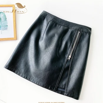SISHION Black PU Leather Skirt A-line short skirt Autumn New High Waist Sexy Slit Cotton Skirts Female Jupe Femme SP1227
SISHION Black PU Leather Skirt A-line short skirt Autumn New High Waist Sexy Slit Cotton Skirts Female Jupe Femme SP1227