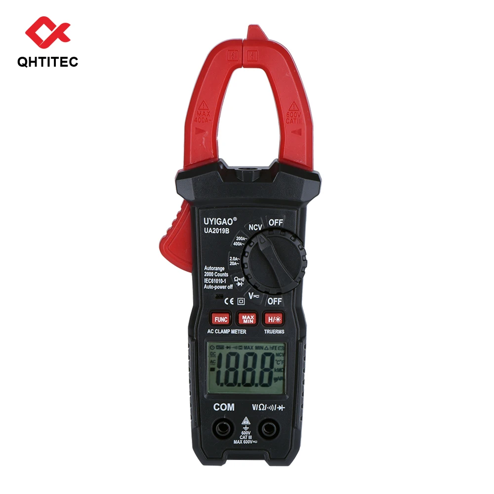 QHTITEC UA2019B Clamp Meter TRMS Multimeter Digital Auto-Ranging Voltage Electrical Tester Ohm Continuity Diode Resistance Test
QHTITEC UA2019B Clamp Meter TRMS Multimeter Digital Auto-Ranging Voltage Electrical Tester Ohm Continuity Diode Resistance Test