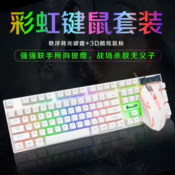 USB Cable Shining Keyboard and Mouse Kit Machinery Handfeel Backlit Keyboard Office Game Computer Keyboard and Mouse Set
USB Cable Shining Keyboard and Mouse Kit Machinery Handfeel Backlit Keyboard Office Game Computer Keyboard and Mouse Set