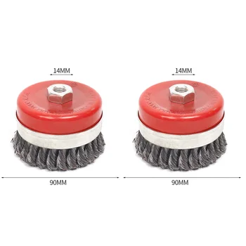 2 Pcs Cup Wire Wheel Brushes With Nut Set Fits Most 4inch Or 4-1/2inch Angle Grinders Carbon Steel Wire Heavy Duty
2 Pcs Cup Wire Wheel Brushes With Nut Set Fits Most 4inch Or 4-1/2inch Angle Grinders Carbon Steel Wire Heavy Duty