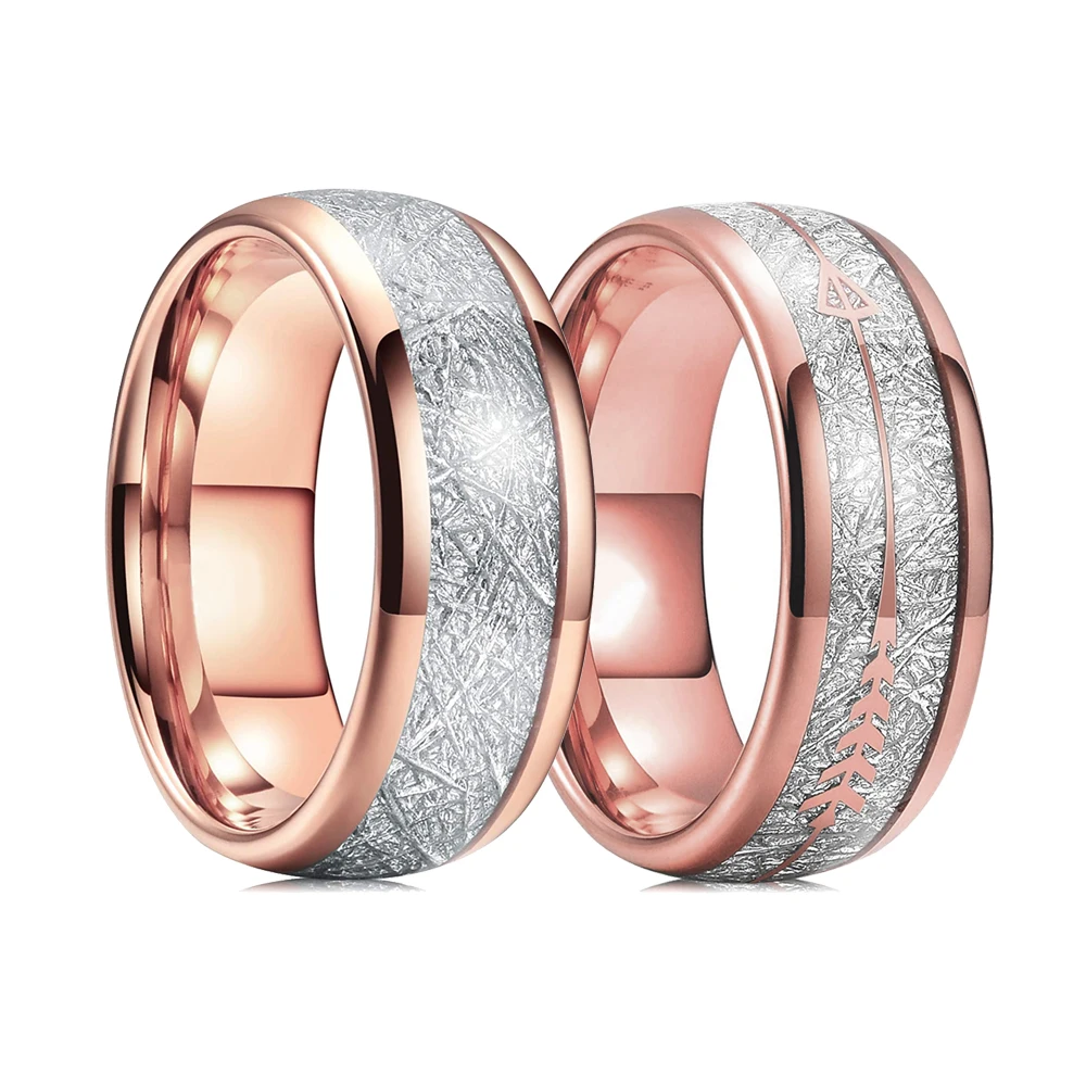 Фото Модные кольца из нержавеющей стали под розовое золото 8 мм для мужчин и женщин