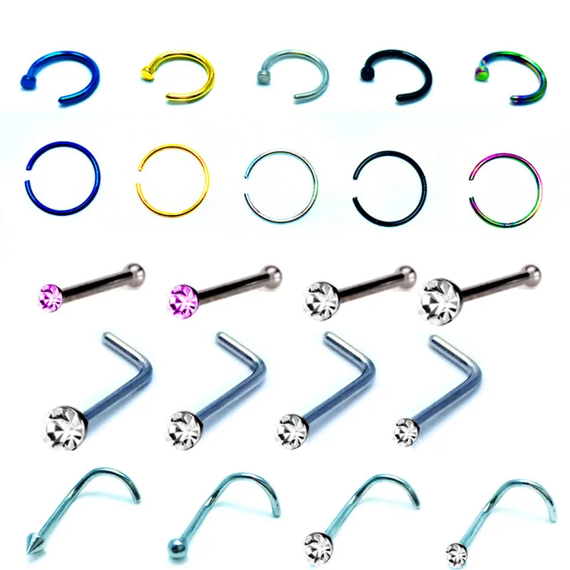 22pcs Crystal Nose Ring Charm Stainless Steel Crystal L Shape Open Nose Ring Body Piercing Stud Mixed Colors
22pcs Crystal Nose Ring Charm Stainless Steel Crystal L Shape Open Nose Ring Body Piercing Stud Mixed Colors