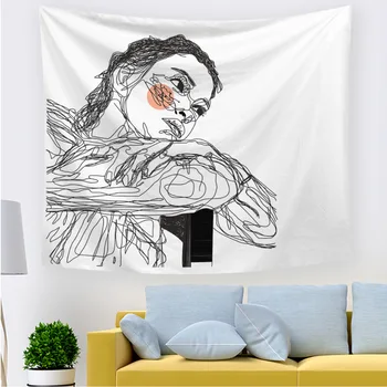 Abstract Creative Character Line Printing Tapestry Wall Hanging Tapestries Living Room Throw Rug Blanket Camping Tent Tapestry 
Abstract Creative Character Line Printing Tapestry Wall Hanging Tapestries Living Room Throw Rug Blanket Camping Tent Tapestry