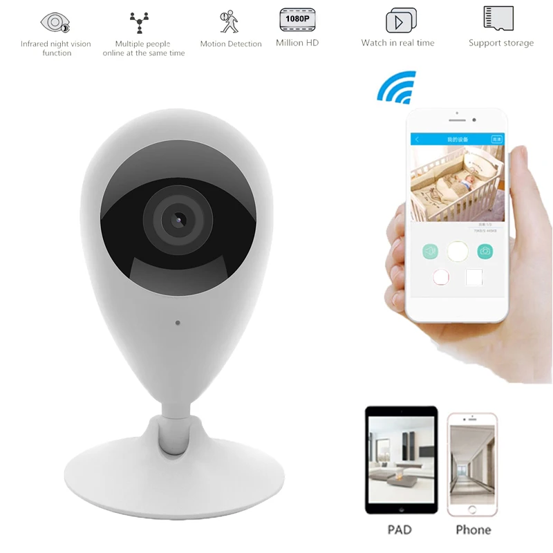 Wifi Camera 1080p Baby Monitor Wireless Wi-Fi Cloud Camera IP Security Camera Cloud Storage Wide Angle Vision
Wifi Camera 1080p Baby Monitor Wireless Wi-Fi Cloud Camera IP Security Camera Cloud Storage Wide Angle Vision
