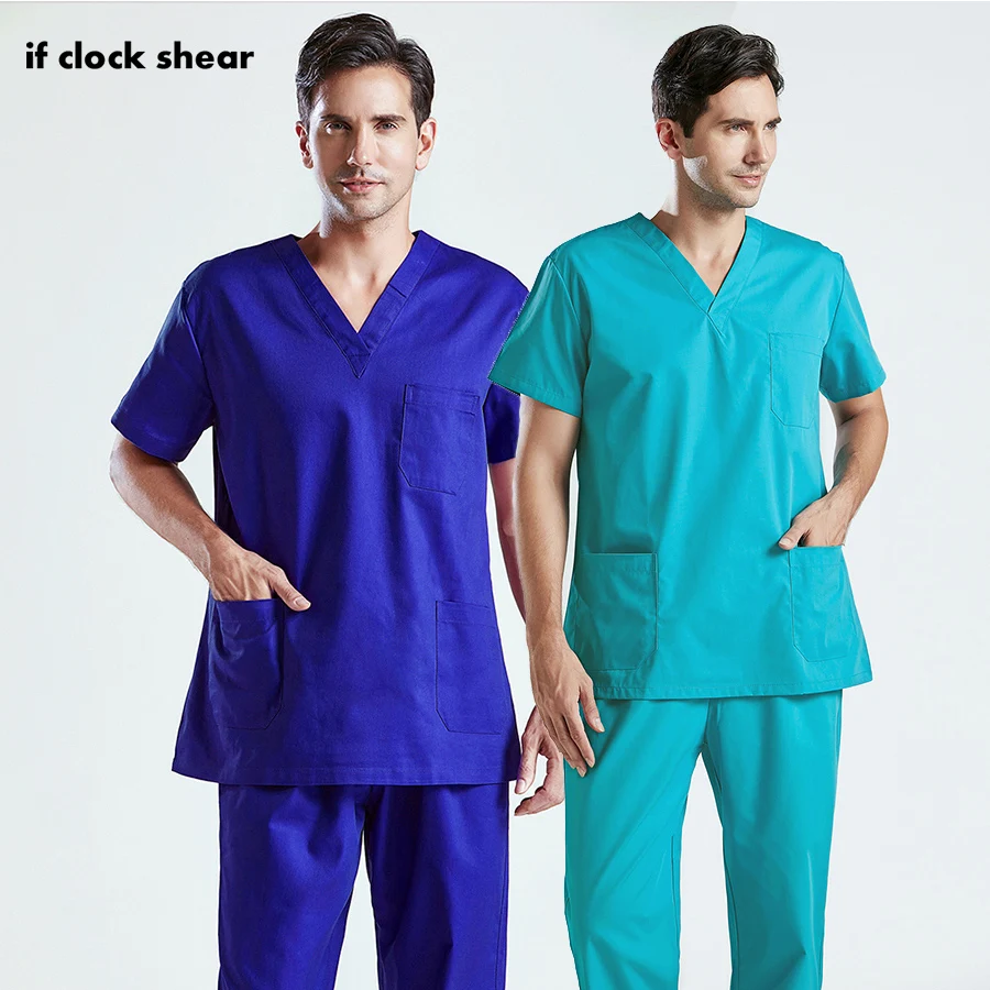 Men's Scrubs suits Solid Color V-neck Short Sleeved Tops+pants pet store work Uniforms Summer tooth beauty Workwear spa uniform
Men's Scrubs suits Solid Color V-neck Short Sleeved Tops+pants pet store work Uniforms Summer tooth beauty Workwear spa uniform