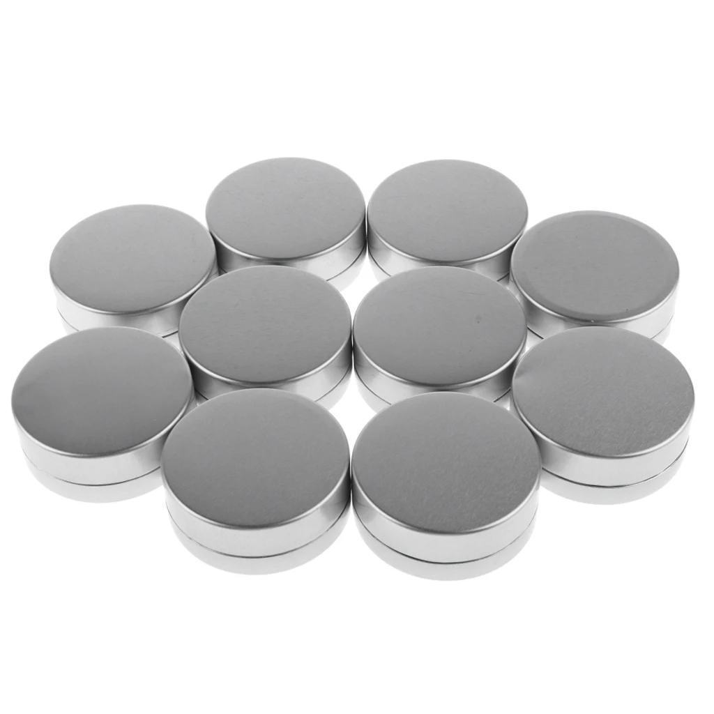 10x 10g Round Aluminum Cosmetics Cream Empty Lip Balm Containers Jars Tin 10x 10g Round Aluminum Cosmetics Cream Empty Lip Balm Containers Jars Tin