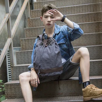 2019 New Men's Shoulder Bag Backpack Retro Canvas Man Cylinder Bag Single Shoulder Slant bag Computer Bag
2019 New Men's Shoulder Bag Backpack Retro Canvas Man Cylinder Bag Single Shoulder Slant bag Computer Bag