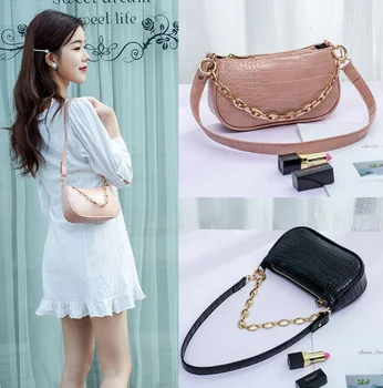 Fashion Crocodile Pattern Baguette bags MINI PU Leather Shoulder Bags For Women 2020 Chain Design Luxury Hand Bag Female Travel
Fashion Crocodile Pattern Baguette bags MINI PU Leather Shoulder Bags For Women 2020 Chain Design Luxury Hand Bag Female Travel