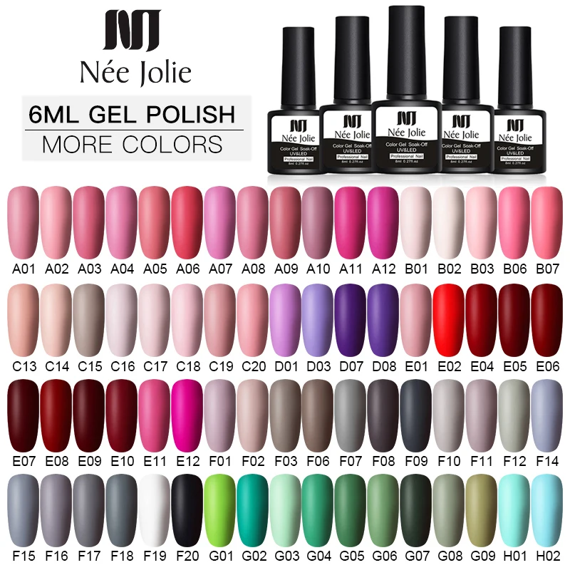 NEE JOLIE 8ml Matte Top Coat Color UV Gel Nail Polish Solid Color Semi Permanent Soak Off UV Gel Varnish DIY Nail Art Gel Paint
NEE JOLIE 8ml Matte Top Coat Color UV Gel Nail Polish Solid Color Semi Permanent Soak Off UV Gel Varnish DIY Nail Art Gel Paint