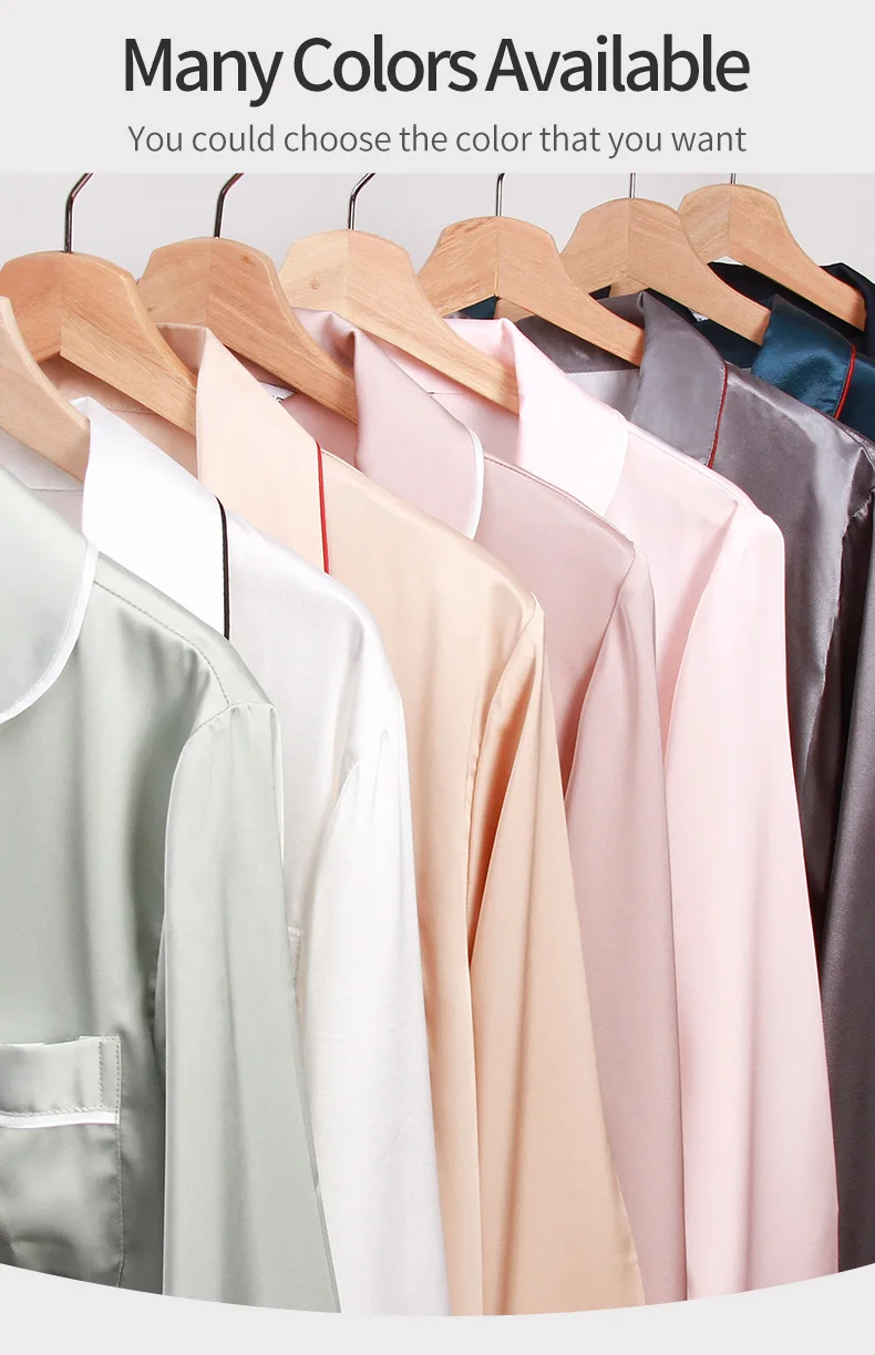 Summer Satin Pajamas Women Pyjamas PJ Set Female Long Sleeve Sleepwear Suit Ladies Night Wear Imitation Silk Pijamas For Women