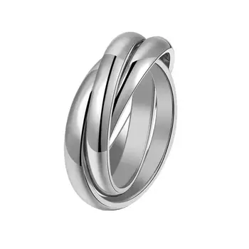 Fashion Stainless Steel Ring for Women Men Three Circle Wedding Rings Jewelry 
Fashion Stainless Steel Ring for Women Men Three Circle Wedding Rings Jewelry