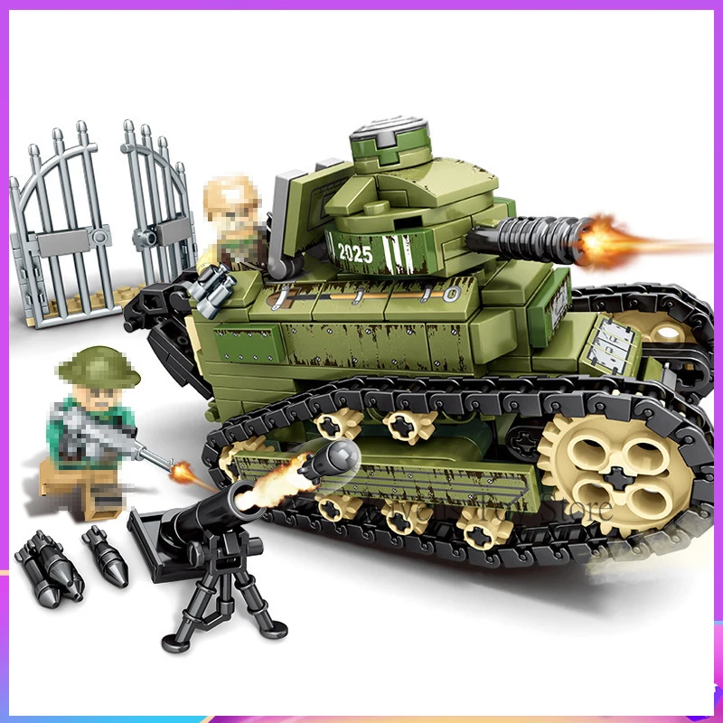 368PCS Battle Military Renault FT17 Tank Compatible Legoed WW2 Building Blocks City World War II Bricks Toys
368PCS Battle Military Renault FT17 Tank Compatible Legoed WW2 Building Blocks City World War II Bricks Toys