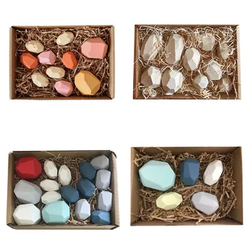 Wooden Colored Stone Building Block Educational Toy Creative Style Stacking Game Rainbow Wooden Toy Rocks Gift
Wooden Colored Stone Building Block Educational Toy Creative Style Stacking Game Rainbow Wooden Toy Rocks Gift