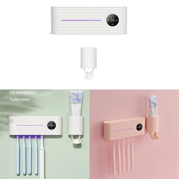 UV Light Toothbrush Sterilizer Holder Inhibit Bacterial Antibacterial Box Automatic Toothpaste Dispenser
UV Light Toothbrush Sterilizer Holder Inhibit Bacterial Antibacterial Box Automatic Toothpaste Dispenser