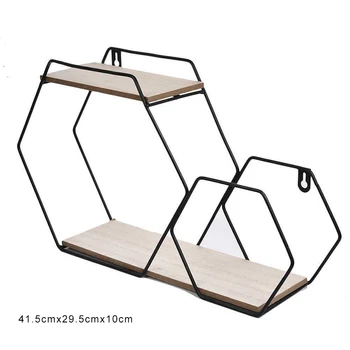 Wall Hanging Shelf Rack Convenient Iron Geometric Storage Holder for Living Room _WK 
Wall Hanging Shelf Rack Convenient Iron Geometric Storage Holder for Living Room _WK