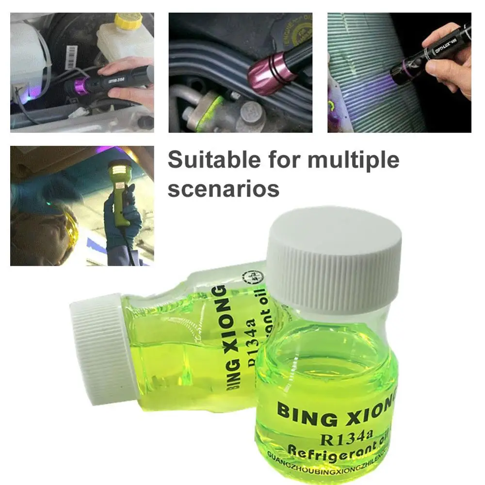 Universal Fluorescent Oil Leak Detector Test UV Dye Agent Automotive Air Conditioning Repair Tool For Car A/C Pipeline Repair
Universal Fluorescent Oil Leak Detector Test UV Dye Agent Automotive Air Conditioning Repair Tool For Car A/C Pipeline Repair