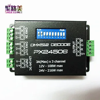 Free shipping PX24506 DMX512 Decoder Driver 9A DMX 512 Amplifier Controller DC12V 24V RGB LED Strip Light tape LED Lamp Module
Free shipping PX24506 DMX512 Decoder Driver 9A DMX 512 Amplifier Controller DC12V 24V RGB LED Strip Light tape LED Lamp Module