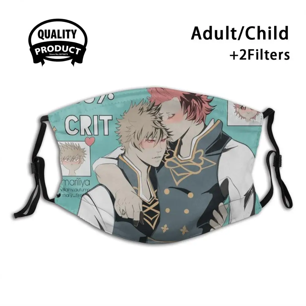 Пылезащитная маска для лица Kiribaku Fe3H моющаяся сменная с фильтром Bakushina Bakugou Bnha Mha