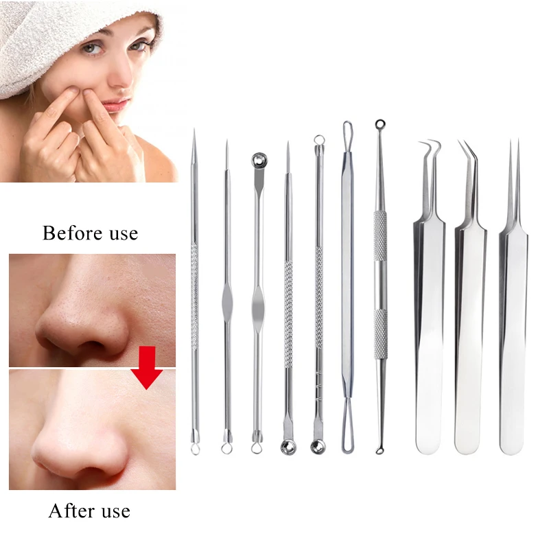 5-9Pcs/set Blackhead Comedone Acne Pimple Blackhead Remover Tool Spoon for Face Skin Care Tool Needles Facial Pore Cleaner
5-9Pcs/set Blackhead Comedone Acne Pimple Blackhead Remover Tool Spoon for Face Skin Care Tool Needles Facial Pore Cleaner
