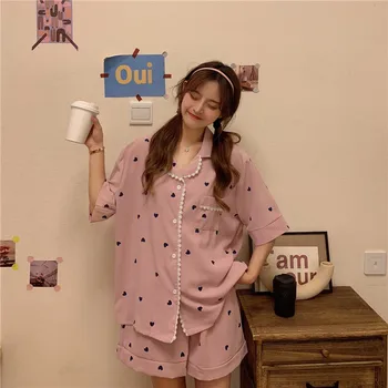 Women's Summer Two-piece Pajama Short Sets for womenThin Short-sleeved Shorts Sleepwear Home Suit for Summer Pyjama Satin Femme
Women's Summer Two-piece Pajama Short Sets for womenThin Short-sleeved Shorts Sleepwear Home Suit for Summer Pyjama Satin Femme