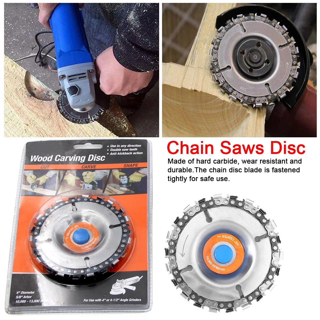 22 Teeth Grinder Chain Disc 5/8 Inch Arbor Wood Carving Disc Saw Blade Cutting Piece Wood Slotted Saw Blade 4 Inch
22 Teeth Grinder Chain Disc 5/8 Inch Arbor Wood Carving Disc Saw Blade Cutting Piece Wood Slotted Saw Blade 4 Inch