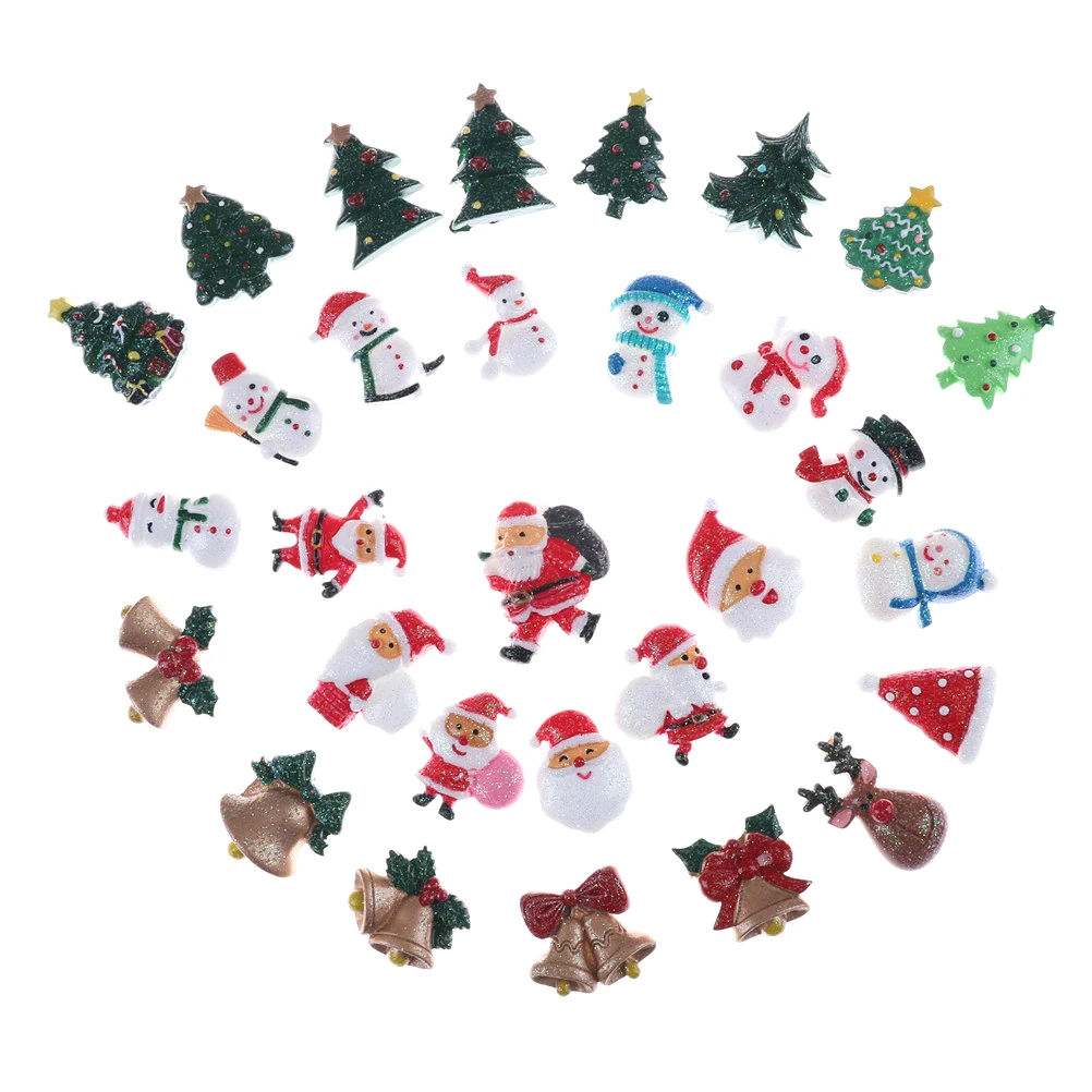 10pcs mini christmas tree santa claus snowman bell kid toy gift