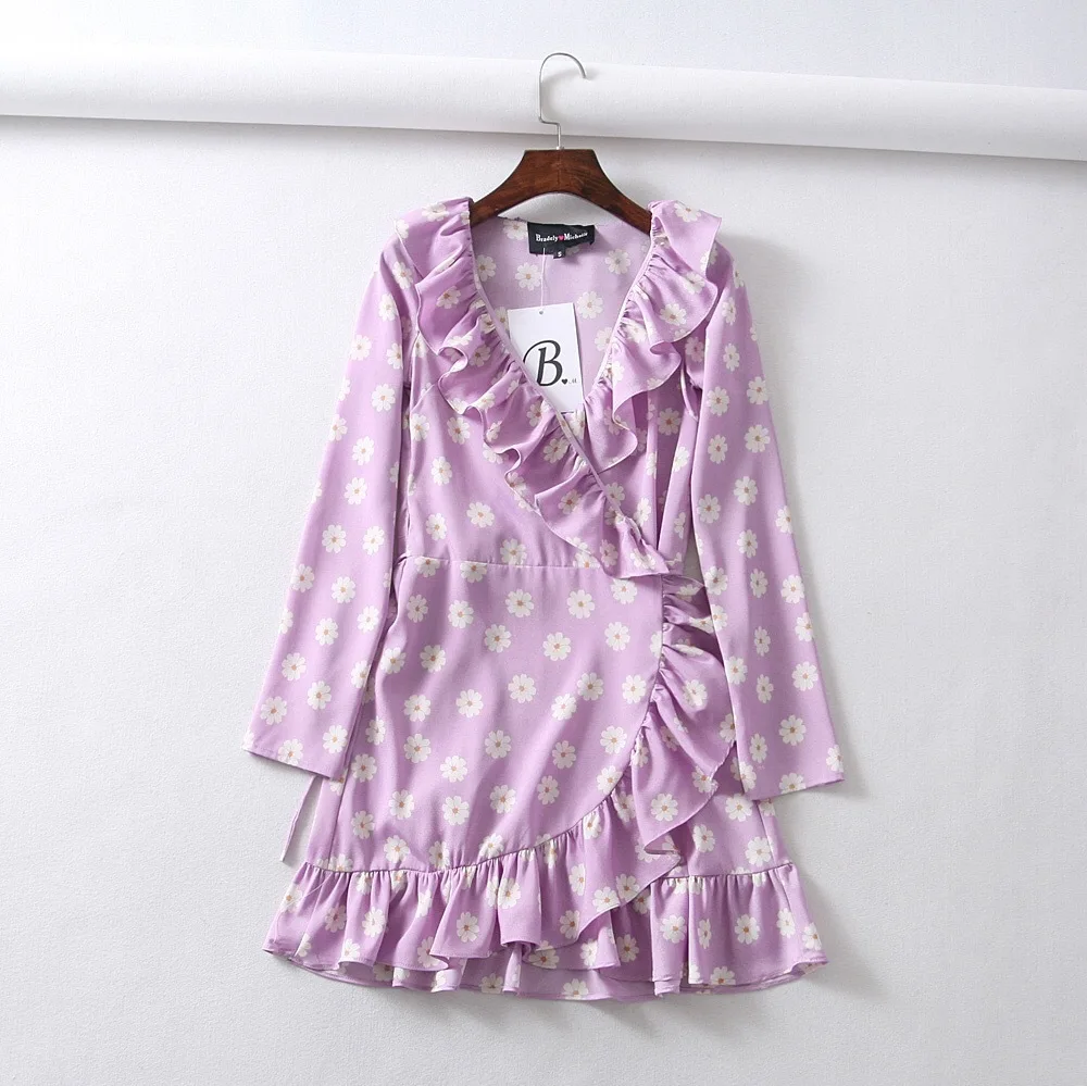 French Blogger-Retro Flounced Irregular Long Sleeve Bandage Cloth GIRL'S Printed Wrap Holiday Dress
French Blogger-Retro Flounced Irregular Long Sleeve Bandage Cloth GIRL'S Printed Wrap Holiday Dress