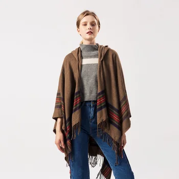 Wearable New Women All-Match Poncho With Cap Shawls Wraps Ladies Pashmina Shawl Thick Travel Stoles Warm Feminino Ponchos Capes
Wearable New Women All-Match Poncho With Cap Shawls Wraps Ladies Pashmina Shawl Thick Travel Stoles Warm Feminino Ponchos Capes