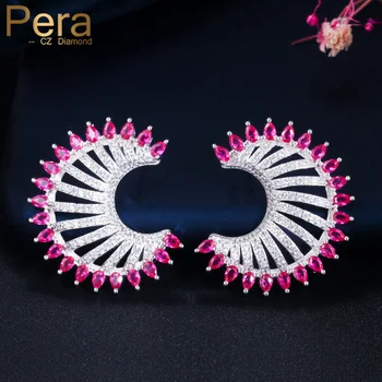 Pera Cute Hot Pink White Cubic Zirconia 925 Sterling Silver Big Symmetrical Moon Stud Earrings Summer Jewelry for Women E543
Pera Cute Hot Pink White Cubic Zirconia 925 Sterling Silver Big Symmetrical Moon Stud Earrings Summer Jewelry for Women E543