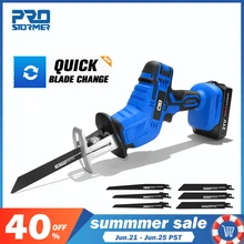 Cordless Reciprocating Saw 21V Adjustable Speed Chainsaw Wood Metal PVC Pipe Cutting Reciprocating Saw Power Tool By PROSTORMER Cordless Reciprocating Saw 21V Adjustable Speed Chainsaw Wood Metal PVC Pipe Cutting Reciprocating Saw Power Tool By PROSTORMER