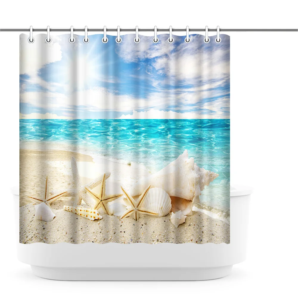 Waterproof Shower Curtain Shell on Beach Polyester Fabric Photo Custom Bath Curtain for Bathroom Decor with Hooks 180x180cm
Waterproof Shower Curtain Shell on Beach Polyester Fabric Photo Custom Bath Curtain for Bathroom Decor with Hooks 180x180cm