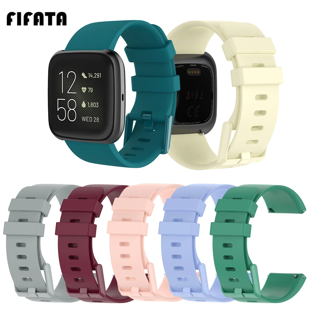 FIFATA 23MM Replacement Silicone Watch Strap For Fitbit Versa / Versa Lite / Versa 2 Smart Watch Replace Wristband Accessories 
FIFATA 23MM Replacement Silicone Watch Strap For Fitbit Versa / Versa Lite / Versa 2 Smart Watch Replace Wristband Accessories