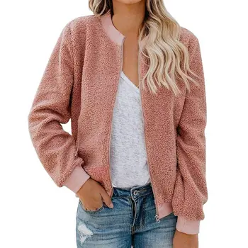 Women Warm Cashmere Fabric Jacket Zip Up Round Neck Overcoat Winter Solid Color Loose Female Pocket Coat
Women Warm Cashmere Fabric Jacket Zip Up Round Neck Overcoat Winter Solid Color Loose Female Pocket Coat