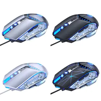 

Wired Gaming Mouse Adjustable 3200 DPI Mechanical Breathing LED Mute Mice for Laptop Computer Gamer
