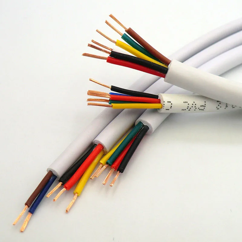 Белый провод с мягкой оболочкой кабель 2 3 4 5 6 ядер 0 12 27 24 мм² 22 20AWG сигнальная линия