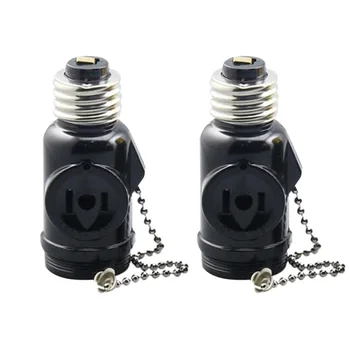 2PCS Lamp Base with Pull Chain Two Outlet E26 Lamp Holder Bulb Base Screw Socket for Garages Utility Rooms Workshops
2PCS Lamp Base with Pull Chain Two Outlet E26 Lamp Holder Bulb Base Screw Socket for Garages Utility Rooms Workshops