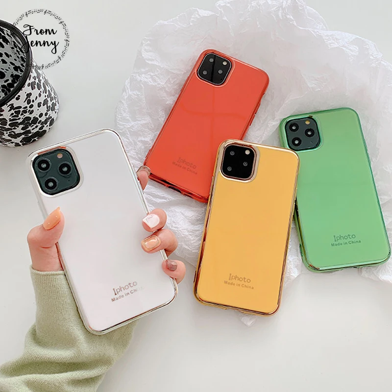 From Jenny Simple plating for iPhone 11 Pro x xr xs max 6 6s 7 8 Plus solid color mobile phone TPU protection soft shell
From Jenny Simple plating for iPhone 11 Pro x xr xs max 6 6s 7 8 Plus solid color mobile phone TPU protection soft shell