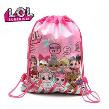 Pacote original saco de armazenamento de bolso não tecido tecido saco de compras lol surpresa bonecas brinquedos para crianças 34*27cm(China)