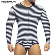 Men Striped Bodysuits 2021 Round Neck Underwear Comfortable Long Sleeve Sleepwear Fitness Sexy Men Pajamas Bodysuit INCERUN 7
Men Striped Bodysuits 2021 Round Neck Underwear Comfortable Long Sleeve Sleepwear Fitness Sexy Men Pajamas Bodysuit INCERUN 7