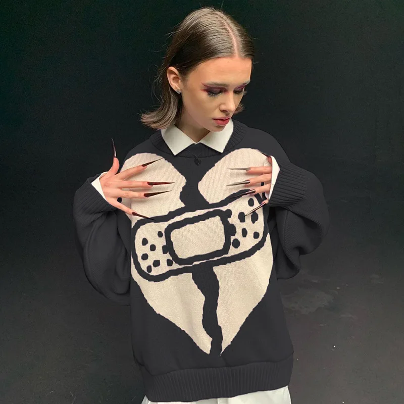 2021 Loose Casual Knitted Jumpers Sweaters Heart Pullovers O-Neck Knitwear Autumn Winter Pullovers Long Sleeve Ladies Top
2021 Loose Casual Knitted Jumpers Sweaters Heart Pullovers O-Neck Knitwear Autumn Winter Pullovers Long Sleeve Ladies Top