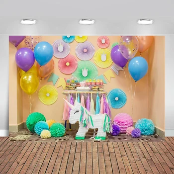 Photography Backdrops Unicorn Balloons Birthday Party Scene Customized Photographic Backgrounds for Photos Studio Props
Photography Backdrops Unicorn Balloons Birthday Party Scene Customized Photographic Backgrounds for Photos Studio Props