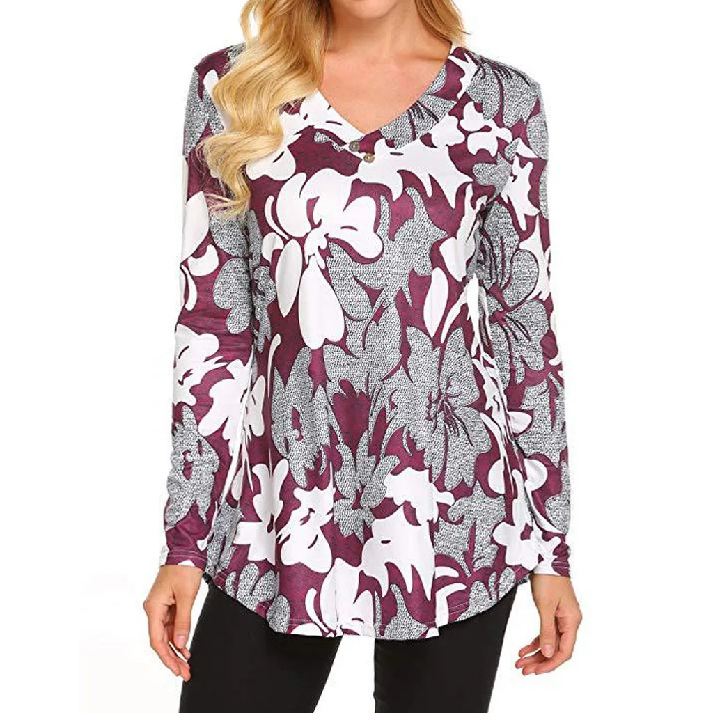 20 Vintage Autumn harajuku Women Fashion V-Neck Print Button Plus Size Long Sleeve Top poleras mujer de moda 2019 tshirt
20 Vintage Autumn harajuku Women Fashion V-Neck Print Button Plus Size Long Sleeve Top poleras mujer de moda 2019 tshirt