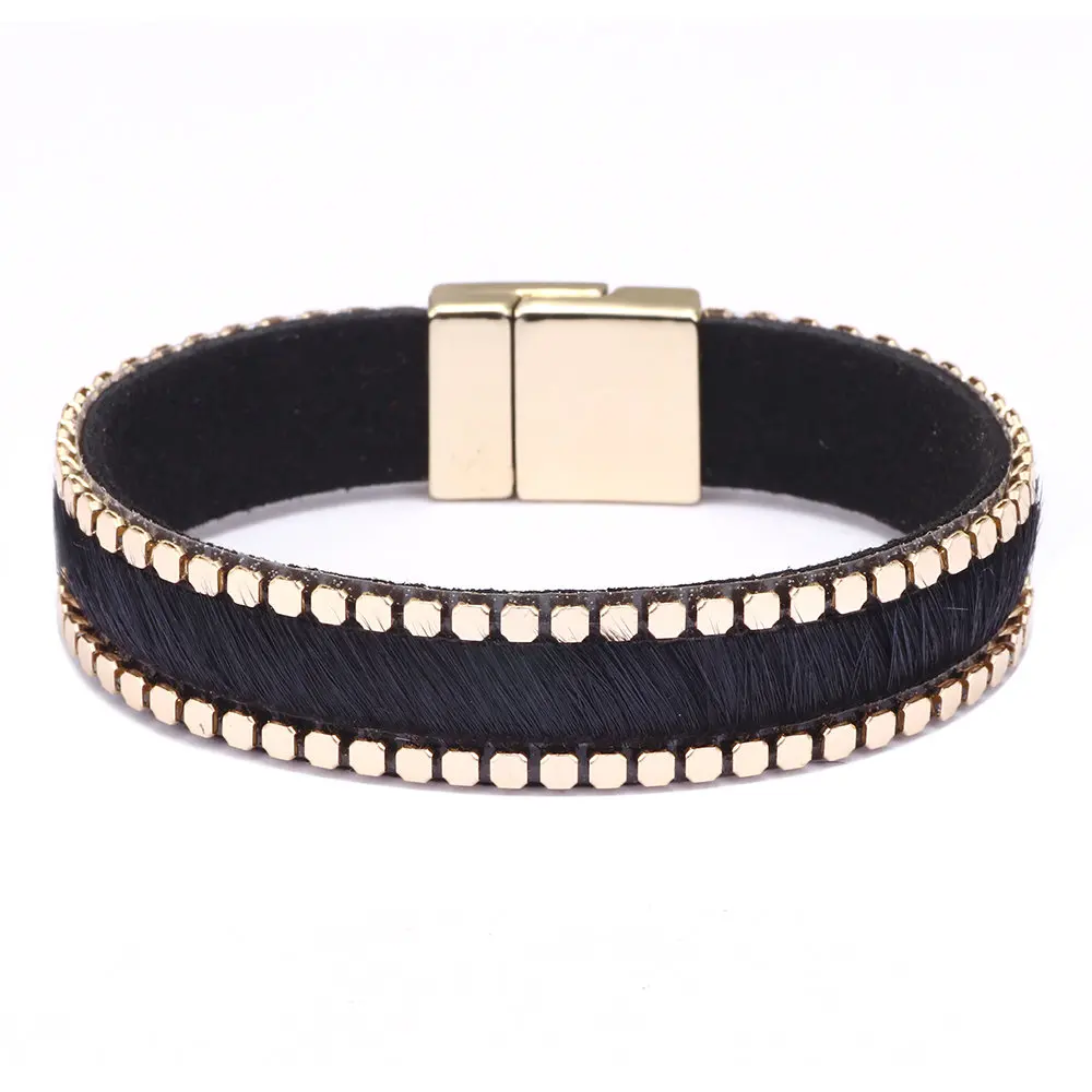 Two Color PU Leather Bracelet Alloy Vintage handmade Horse Hair Bracelet 2019 Fashion Charm Jewelry Accessories for Women Gift
Two Color PU Leather Bracelet Alloy Vintage handmade Horse Hair Bracelet 2019 Fashion Charm Jewelry Accessories for Women Gift