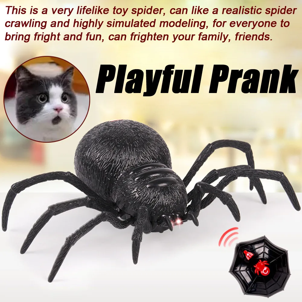 Electronic pet Remote Control Simulation tarantula Eyes Shine smart black Spider Halloween RC Tricky Prank Scary Toy gift 2019
Electronic pet Remote Control Simulation tarantula Eyes Shine smart black Spider Halloween RC Tricky Prank Scary Toy gift 2019