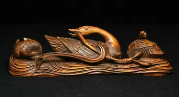 wedding decoration 8" Old China Folk Boxwood Wood Carving goosey goosie branch Statue paper weight
wedding decoration 8" Old China Folk Boxwood Wood Carving goosey goosie branch Statue paper weight