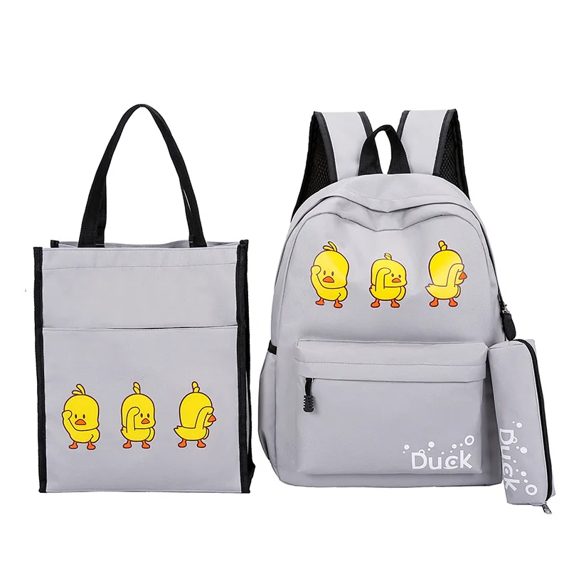 Cute Cartoon Backpack Yellow Duck Backpack Middle School Student Bag Three-piece Multi-function Backpack
Cute Cartoon Backpack Yellow Duck Backpack Middle School Student Bag Three-piece Multi-function Backpack