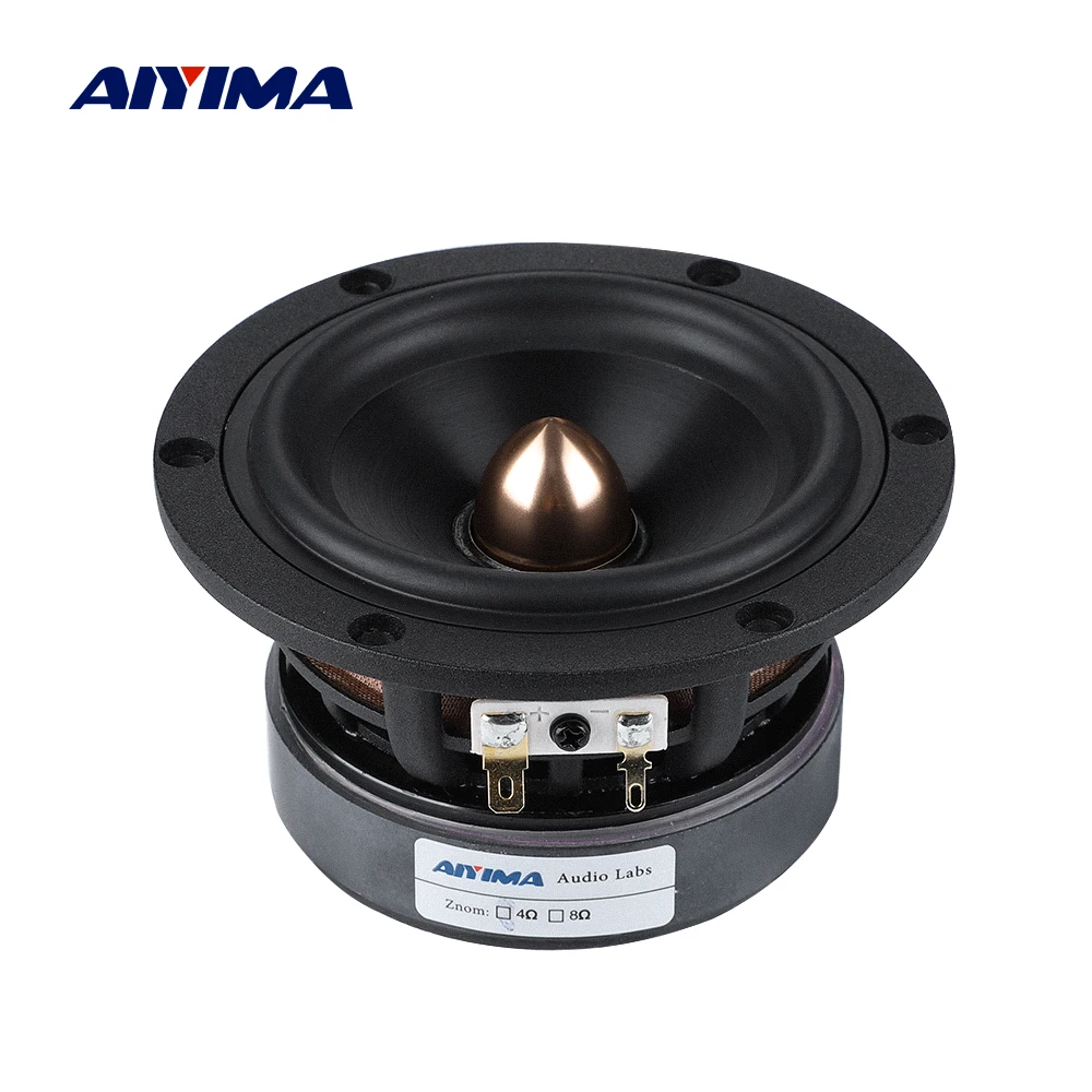 

AIYIMA 1Pcs 4 Inch Midrange Bass Speaker 4 8 Ohm 50W Home Theater Woofer Loudspeaker Aluminum Bullet Hifi Mid-woofer Speaker