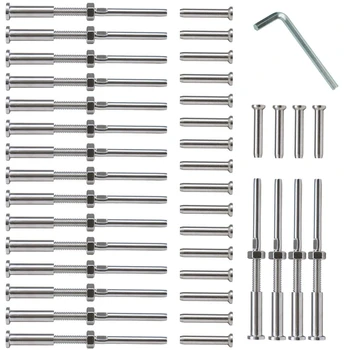 20 Pairs Stainless Steel 316 Grade Cable Railing Threaded Stud Tensioner Receiver & Flat Head Stemball Terminal for 1/8 Cable
20 Pairs Stainless Steel 316 Grade Cable Railing Threaded Stud Tensioner Receiver & Flat Head Stemball Terminal for 1/8 Cable