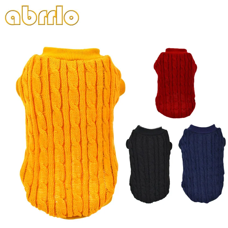 Abrrlo Dog Clothes for Dachshunds Solid Dog Pullover Knitting Crochet Jacket Warm Sweater for Small Dogs Winter Puppy Clothing